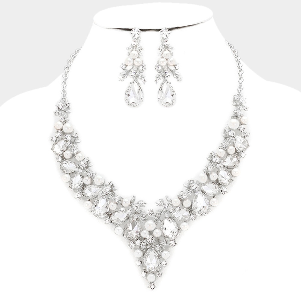Crystal Vine Necklace + Earring Set